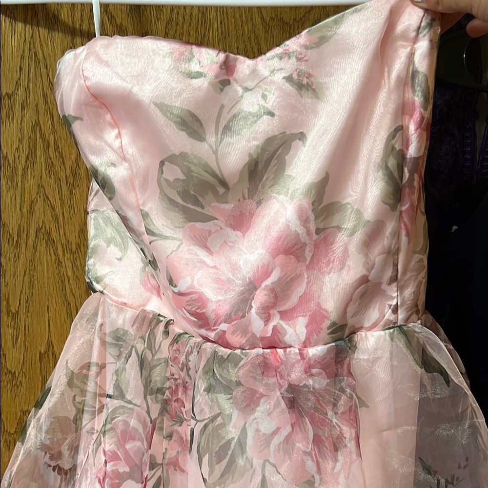 Lulu's Pink and Gray Sleeveless Maxi Dress